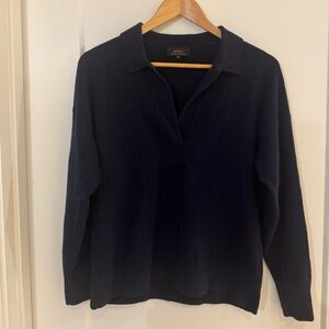 Quince Navy cashmere Sweater - 100% Mongolian cashmere - size Medium